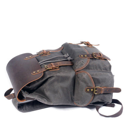 Linen Leather Backpack | Asher
