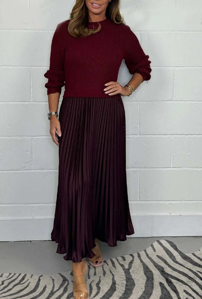 Luna™ Elegant Pleated Two-Piece Dress